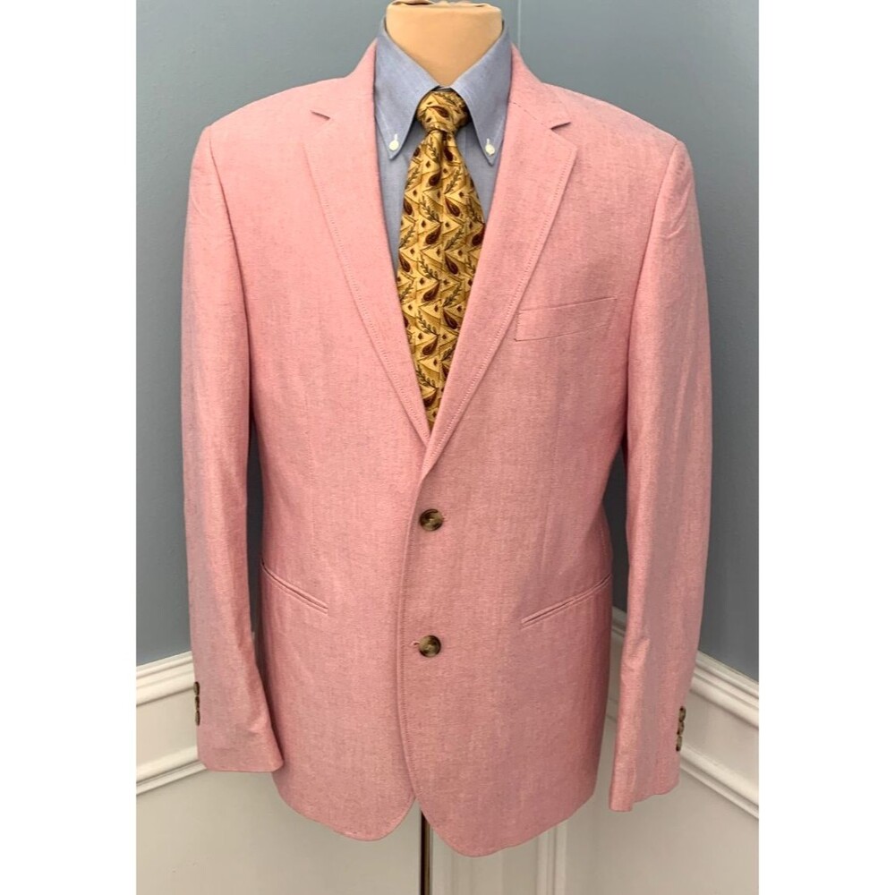 Jack Threads Blazer Mens 42R Chambray Cotton Twill Preppy Jacket Sportcoat